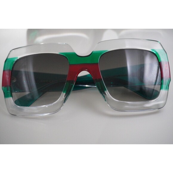 Gucci GG0178S square frame Tri-color design UV protection Luxury Trendy Designer - Picture 1 of 13